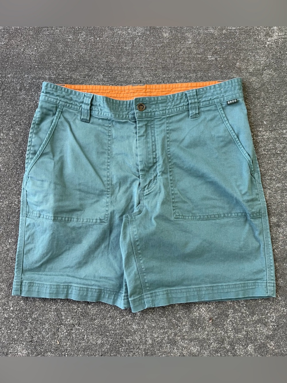 Howler Brothers Clarksville Walk 8” Shorts Size 33 Green Brushed Twill Outdoor